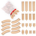 WudBudz Wooden Train Tracks 24 Pcs Set